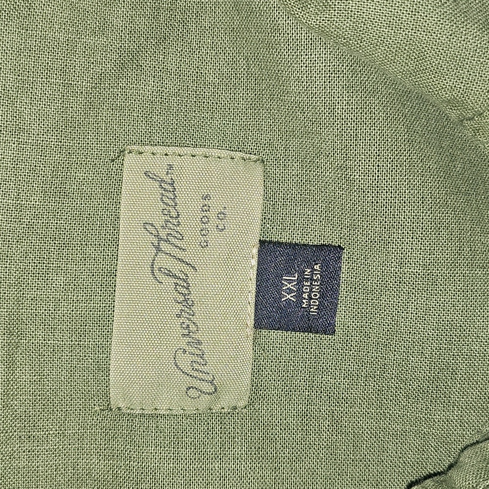Universal Thread Cotton Linen Green Button-Up Shirt Dress XXL - Picture 3 of 12